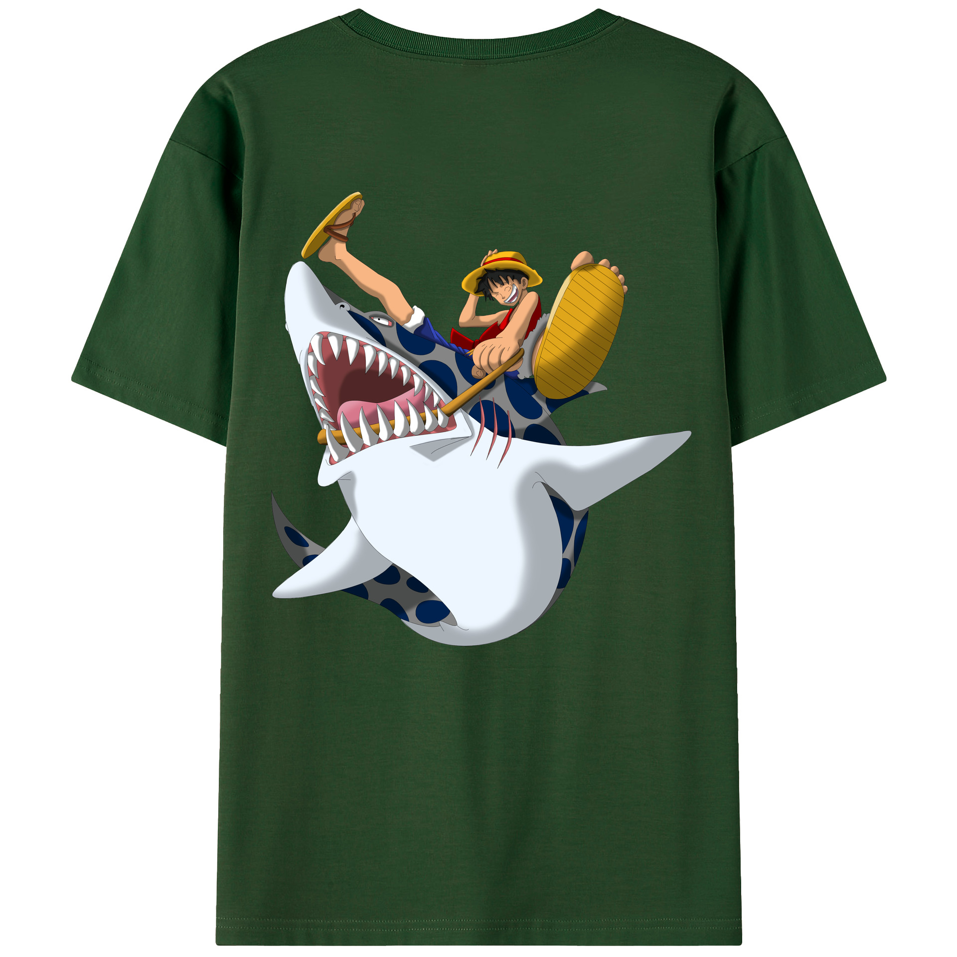 ワンピース モンキー・D・ルフィ ONE PIECE Monkey D. Luffy 綿100％半袖Tシャツ（背面プリント）
